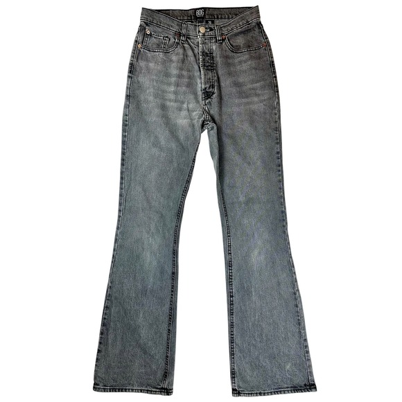 BDG Denim - BDG Urban Outfitters Super High Rise Flare Jeans Washed Black Gray Sz 28